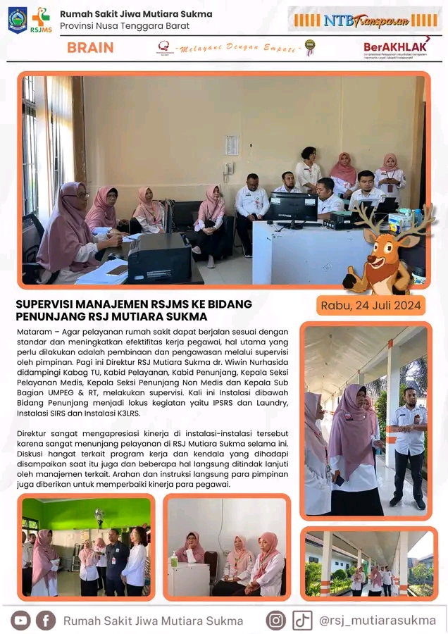 SUPERVISI MANAJEMEN RSJMS KE BIDANG PENUNJANG RSJ MUTIARA SUKMA